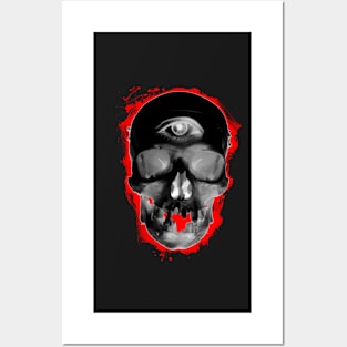 Inverted Digital Art Illuminati Skull Posters and Art